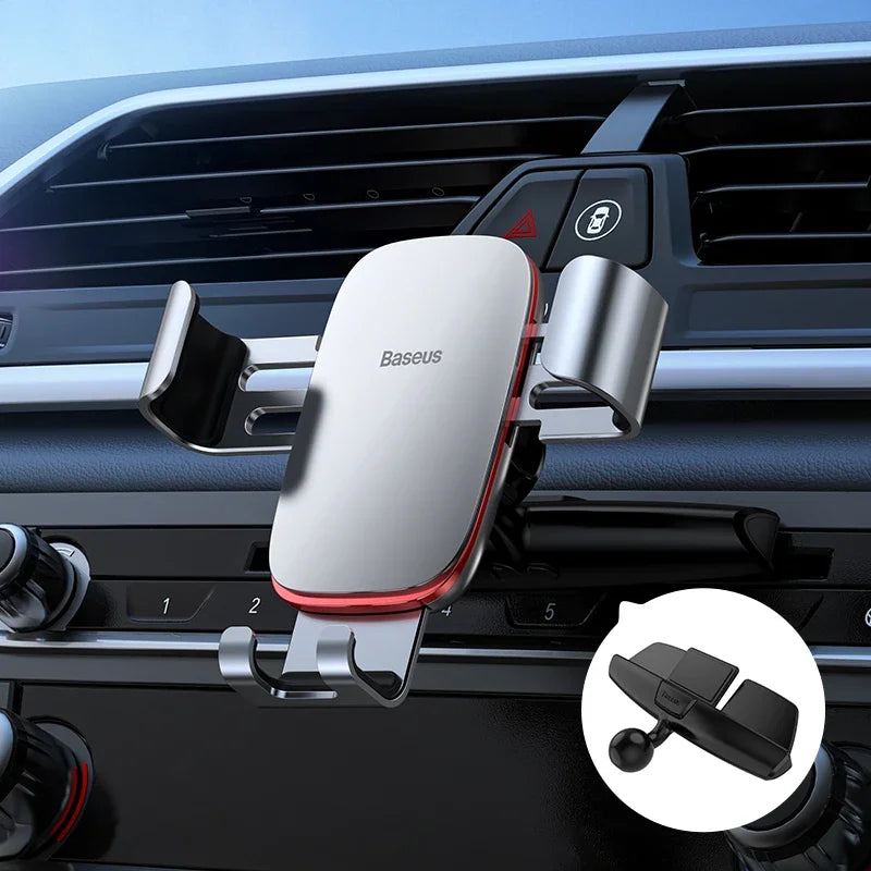 Baseus Car Phone Holder Mobile Metal Gravity Phone Holder for Car Air Vent / CD Slot Mount Phone Holder Stand for iPhone Samsung