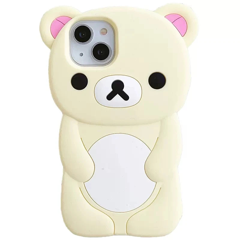 For iPhone 18 17 16 15 14 13 12 11 Pro Max Xs XR 6 7 8 Plus Cute Rilakkuma Bear Soft Silicone Cover Case