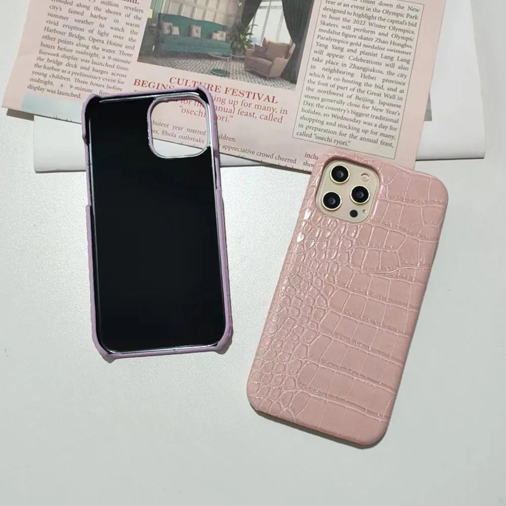 The New Model Is Suitable for iPhone 16plus Crocodile Pattern Phone Case 15promax 14pro 13 12 Anti Drop Hard PC Protection Cover