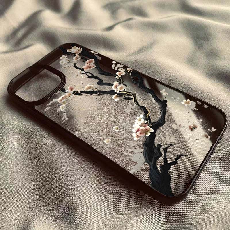Plum Blossom Artistic Phone Case For IPhone 16 17 15 14 13 11 12 Pro Max 16E Air X XR XS 7 8 Plus TPU Shockproof Cover Funda