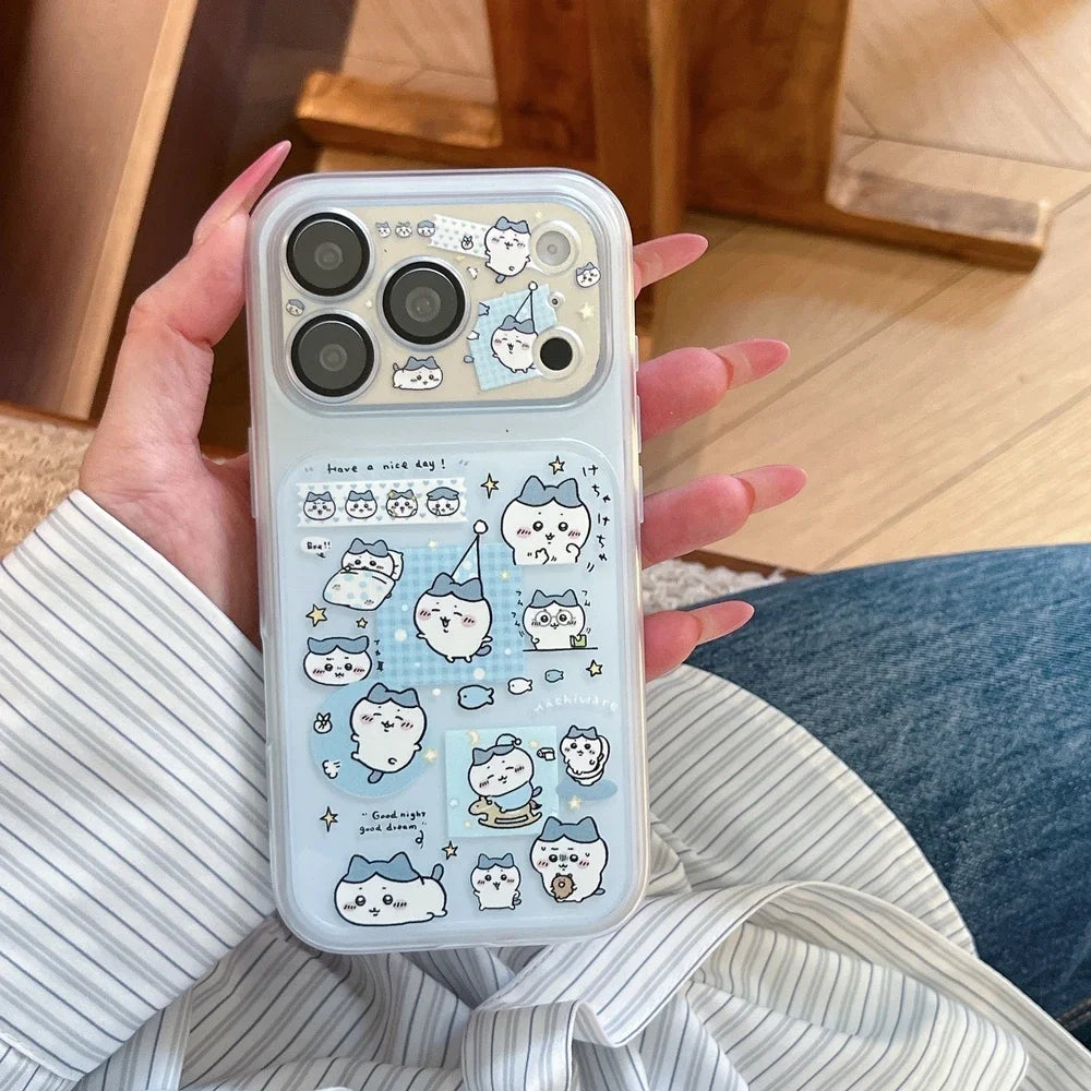 Cute Cartoon Janpan Anime Chiikawa Hachiware Usagi Phone Case For iPhone 17 16 15 14 13 Pro Max Cases Shockproof Hard Cover