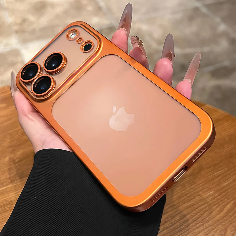 Luxury Plating Nano Matte Translucent Case For iPhone 18 17 16 Plus 15 14 13 Pro Max Air Lens Protection Matte BackPlate Cover