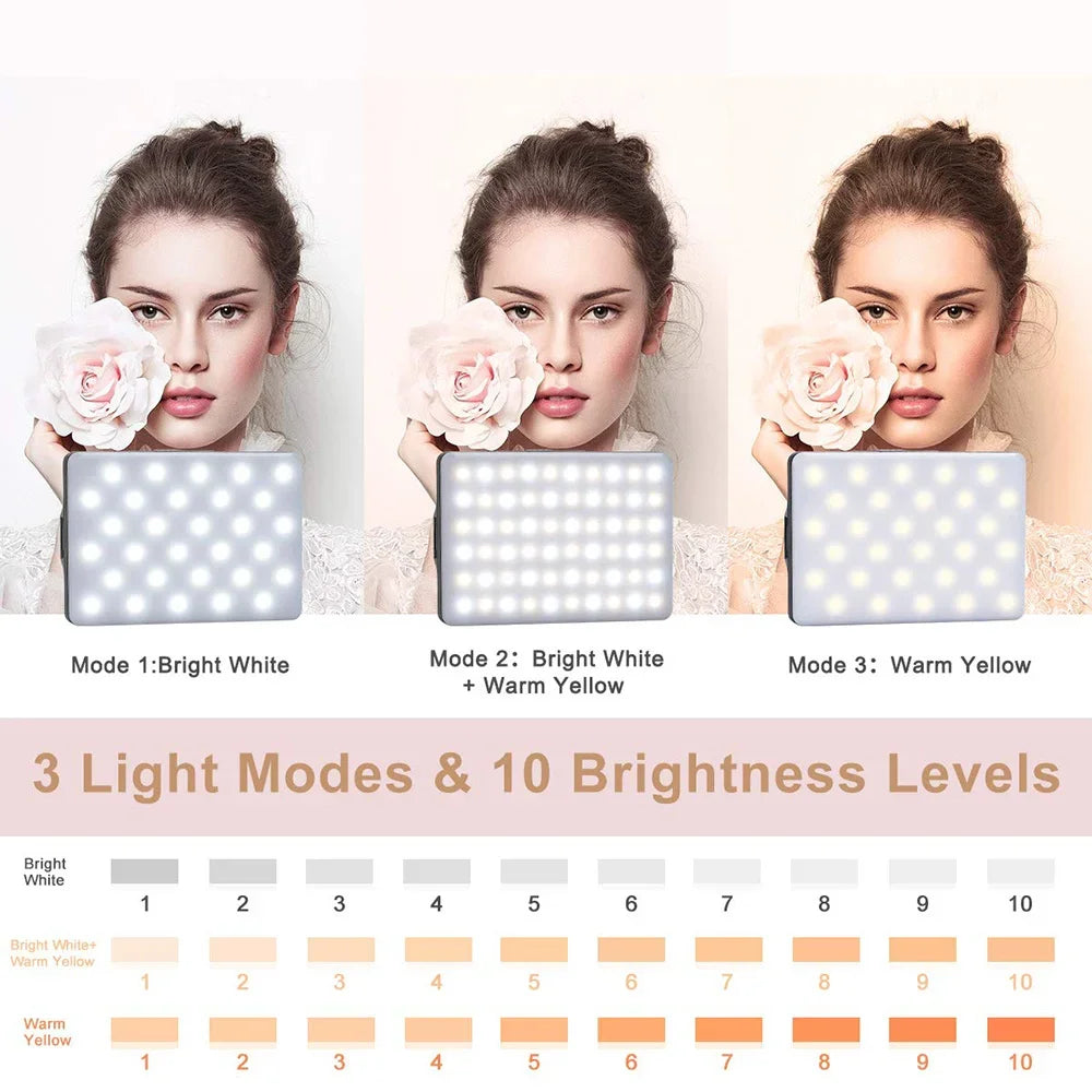 LED Mobile Phone Fill Light USB Type-C Dual Port Charging Universal Fill Lamp For Makeup Live Streaming Selfie Video Conference