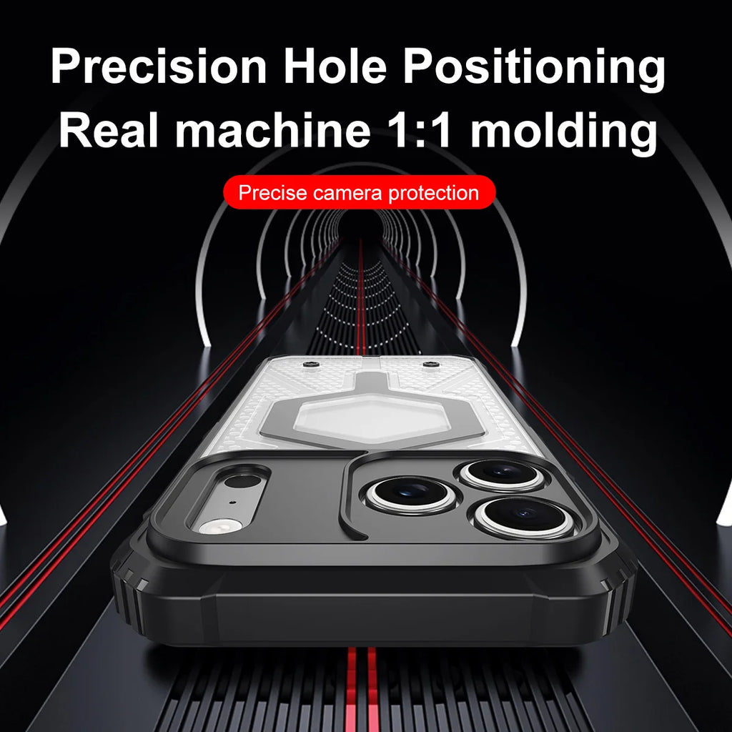 New Heavy Duty Anti-Slip Transparent Armor Magnetic Phone Case For iPhone 17 16 15 14 13Pro Max 11 Support Wireless Charge