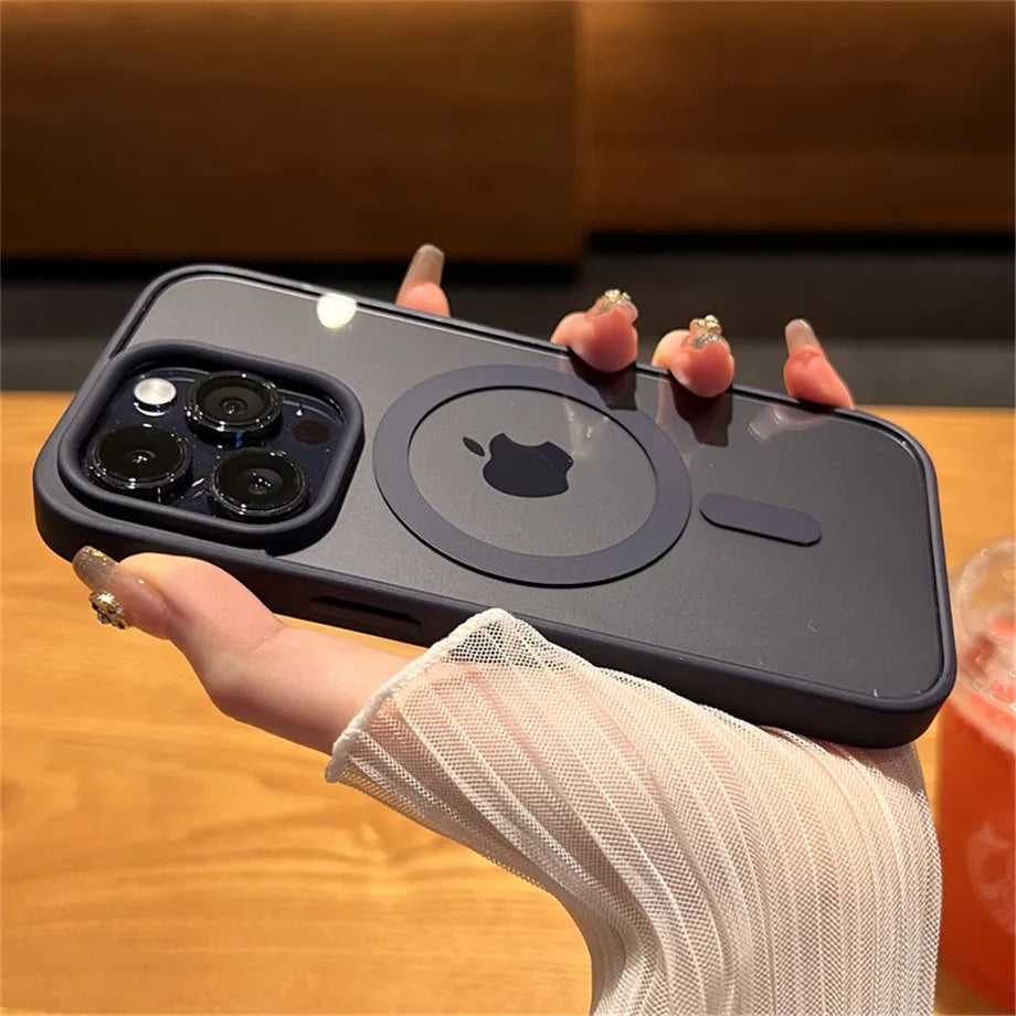 Luxury Magnetic Wireless Charge For Magsafe Case for iPhone 16 15 14 Plus 13 12 11 Pro Max Mini Soft Bumper Transparent Cover