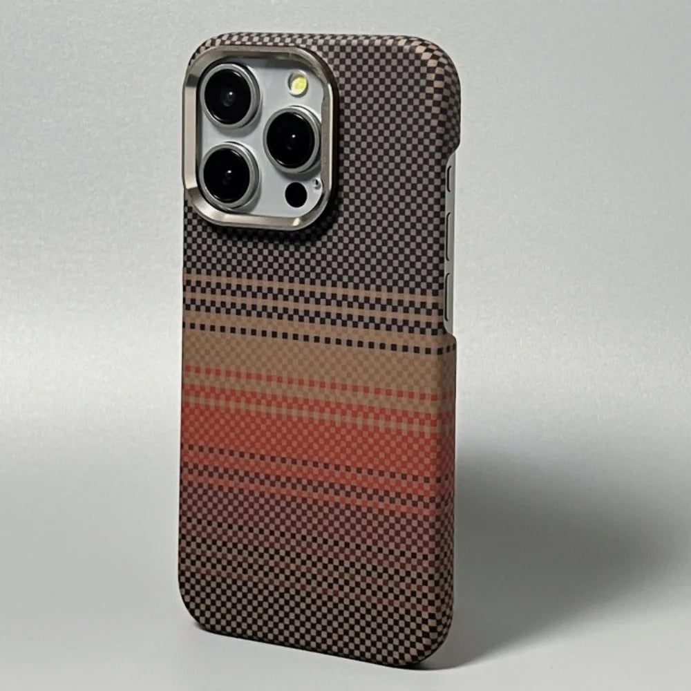 Magnetic Kevlar Texture High Quality Fiber For Magsafe Case For iPhone 17 16 15 14 18 Pro Max Metal Lens Frame Shockproof Cover
