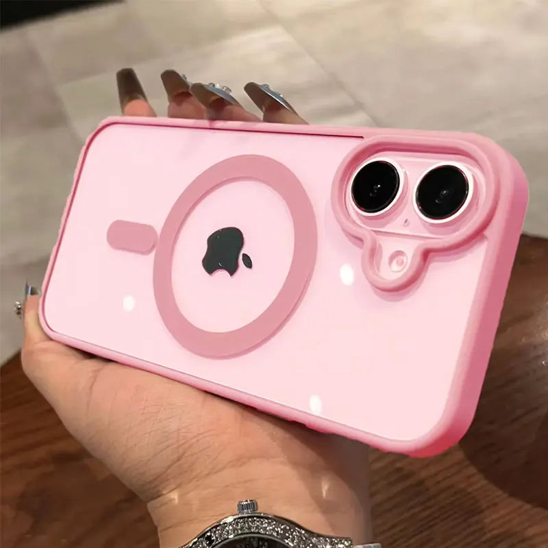 Luxury For Magsafe Transparent Case For iPhone 18 12 13 14 15 16 17 Pro Max Mini Plus Magnetic Wireless Charge Bumper Case Cover