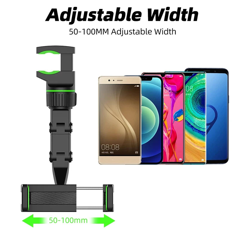 Auto Rearview Mirror Car Phone Holder 360° Rotating CellPhone Mount Stand Support in Car For iPhone 13 12 Car Mobile Clip Bracke