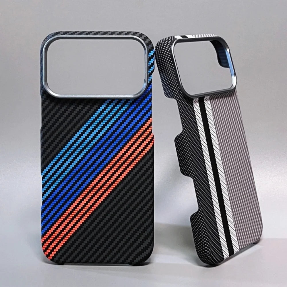 Magnetic Kevlar Texture High Quality Fiber For Magsafe Case For iPhone 17 16 15 14 18 Pro Max Metal Lens Frame Shockproof Cover