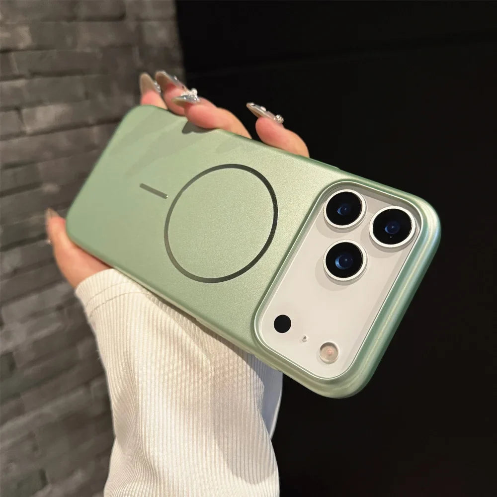 Ultra Thin Metallic Paint Magnetic Case For iPhone