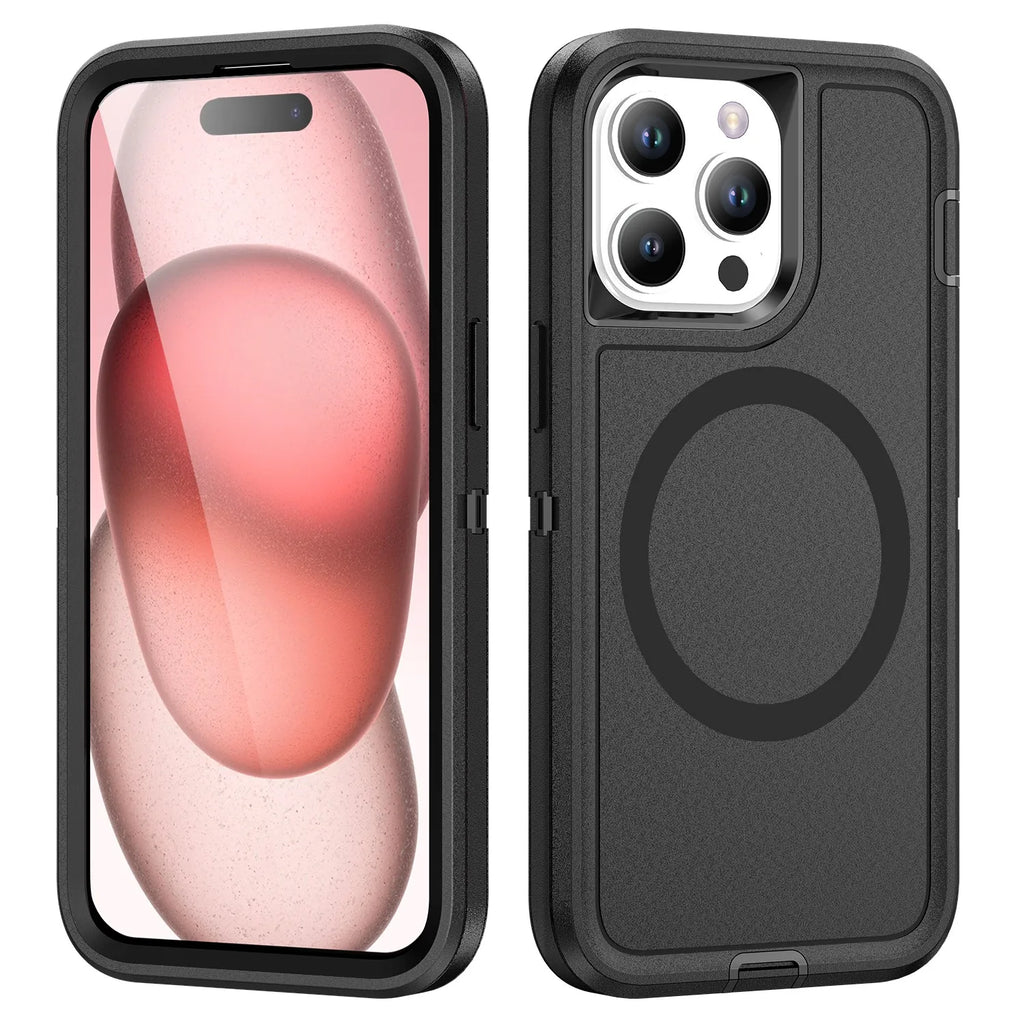 Case For iPhone 17 Pro Max iphone 16 Pro Max 16 15 Pro Max Heavy Duty Shock Absorption Full Body Protective Silicone Rubber Case