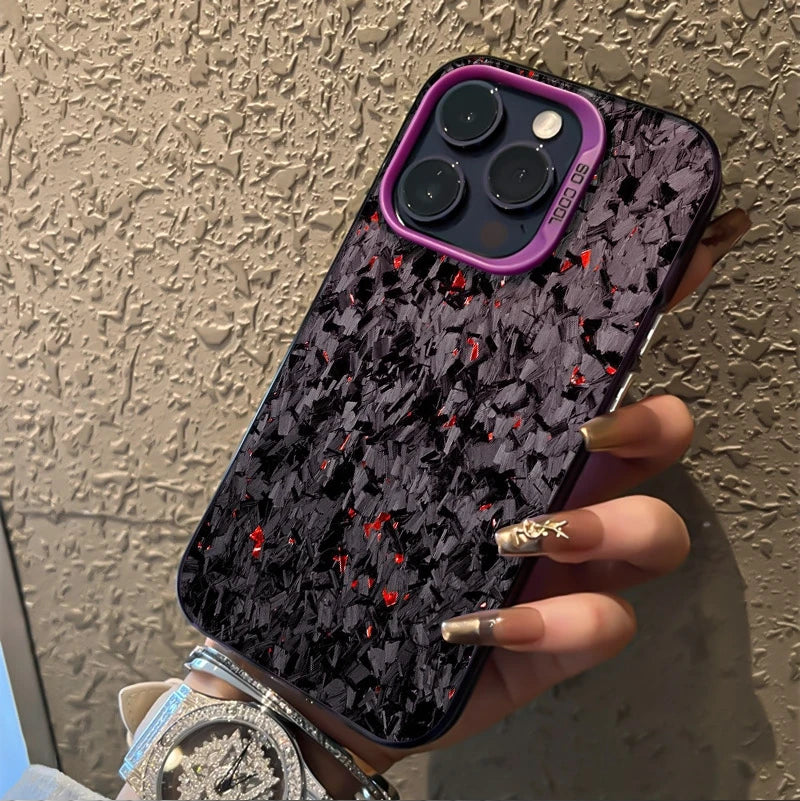 For iPhone 17 Pro Max 16 15 13 12 11 14 Phone Case Forged Carbon Fiber Design Cover For iPhone 17 Air XS Max XR X XS 7 8 Plus SE