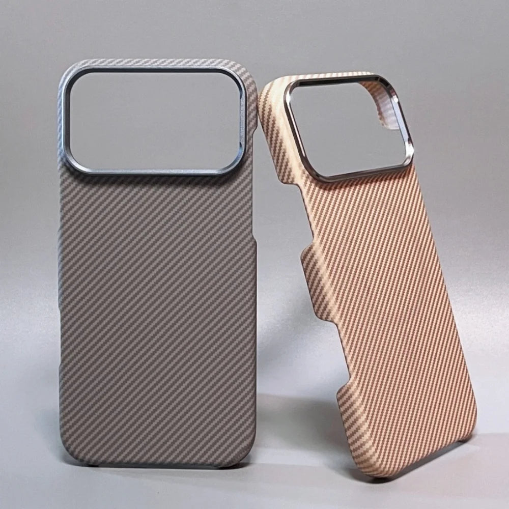 Magnetic Kevlar Texture High Quality Fiber For Magsafe Case For iPhone 17 16 15 14 18 Pro Max Metal Lens Frame Shockproof Cover