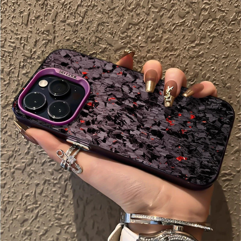 For iPhone 17 Pro Max 16 15 13 12 11 14 Phone Case Forged Carbon Fiber Design Cover For iPhone 17 Air XS Max XR X XS 7 8 Plus SE