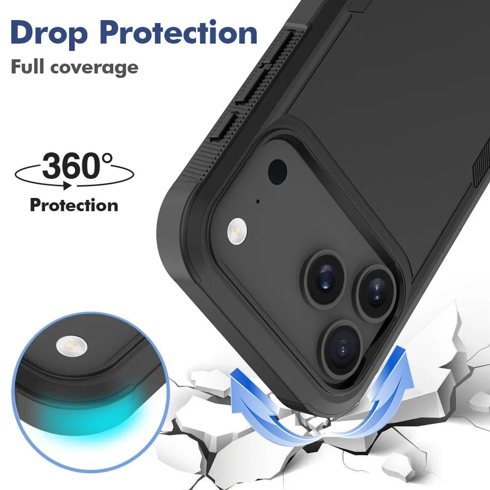 Heavy Duty Military Grade Armor Phone Case For IPhone 17E 16 15 14 Plus 13 Pro Max Otter Tough Box Hard Shockproof Protect Cover