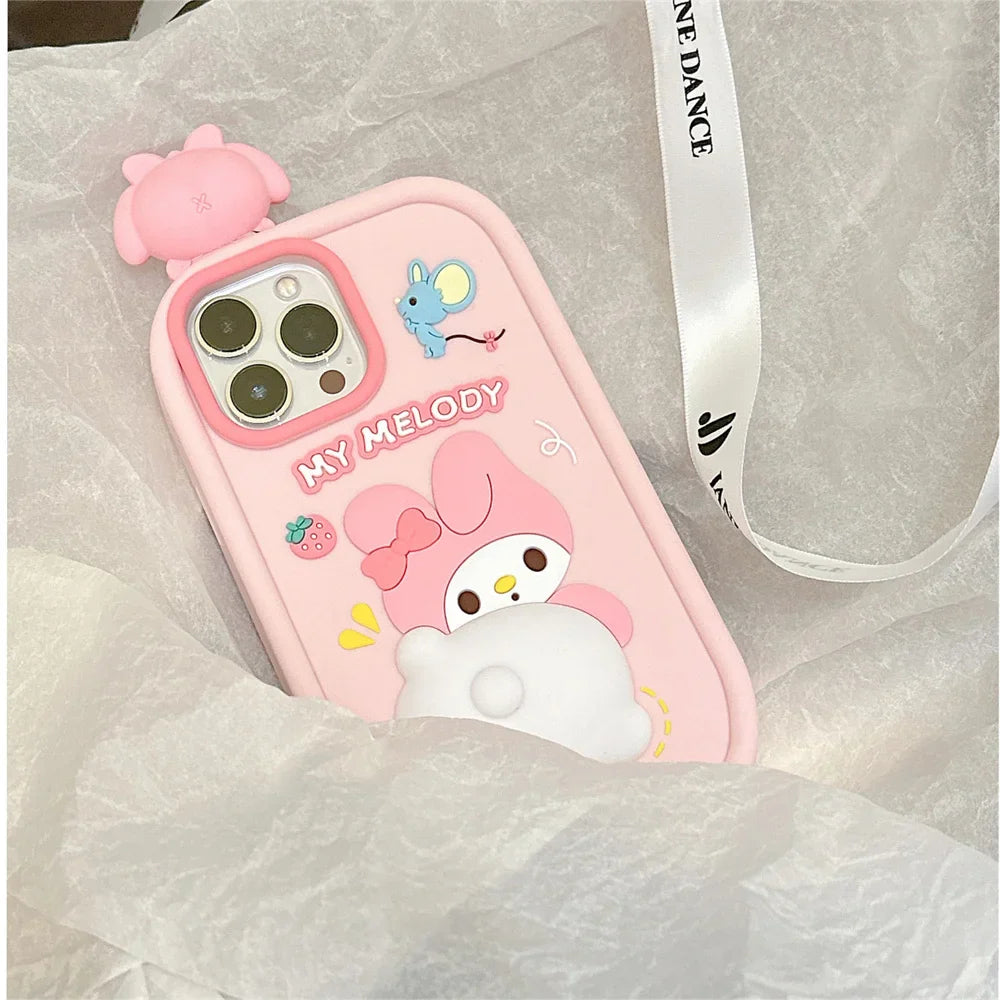 Melody 3D Cartoon Decompress Silicon Soft Phone Case
