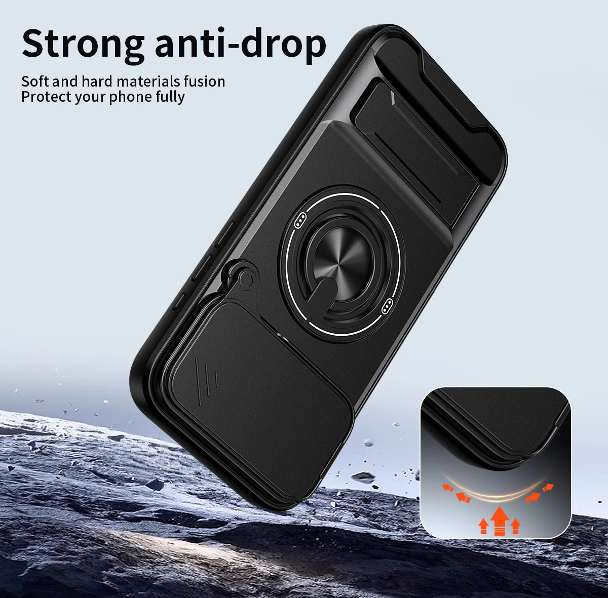 For iPhone 17 Pro Max 16 Pro Max 15 14 13 Slide Camera Case Protection Upright Kickstand Shockproof Back Magnetic Phone Covers