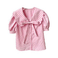Gingham Peter Pan Collar Shirt