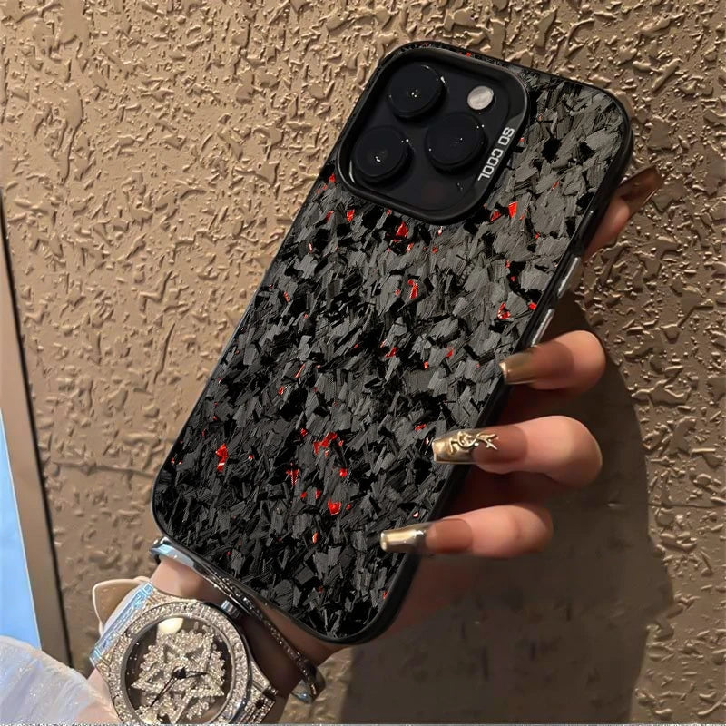 For iPhone 17 Pro Max 16 15 13 12 11 14 Phone Case Forged Carbon Fiber Design Cover For iPhone 17 Air XS Max XR X XS 7 8 Plus SE