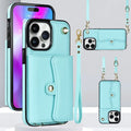 Wallet Case For iPhone 16 Pro Max 15 Plus 14 13 Mini 12 11 SE3/2022 SE2/2020 XS XR 8 7 Diagonal Strap With Bracket Leather Cover