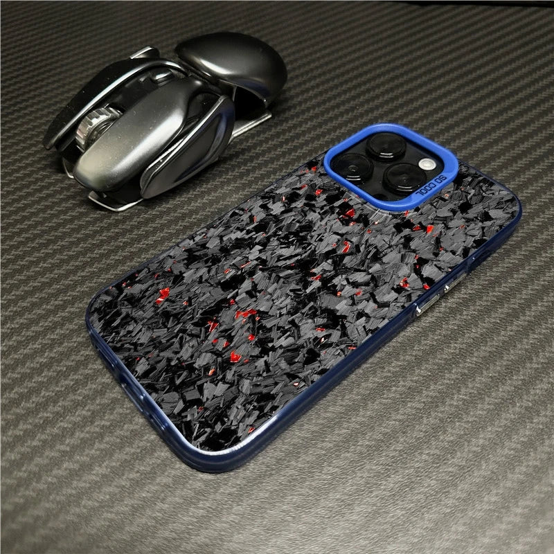 For iPhone 17 Pro Max 16 15 13 12 11 14 Phone Case Forged Carbon Fiber Design Cover For iPhone 17 Air XS Max XR X XS 7 8 Plus SE