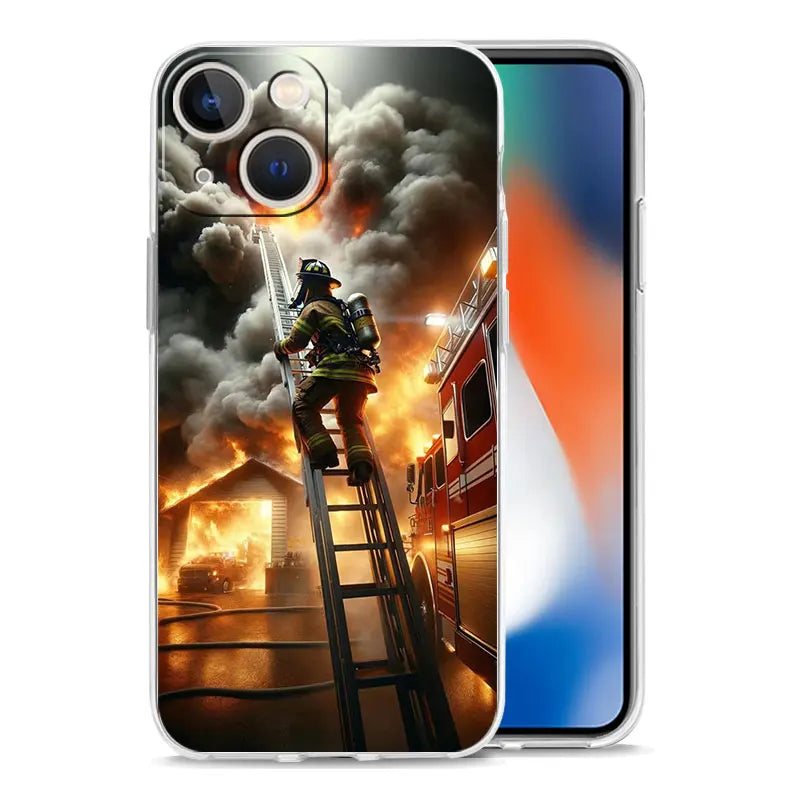 Fireman Firefighter Phone Case For iPhone 11 Cases iPhone 15 12 13 14 16 Pro Max X XR XS 14 15 Plus 16Pro iPhone16 Clear Cover