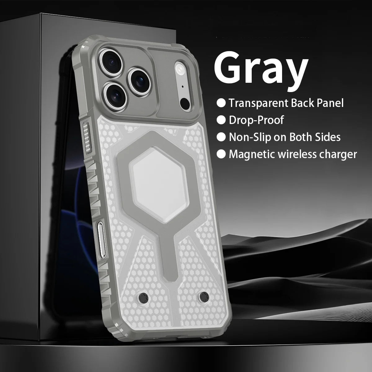 New Heavy Duty Anti-Slip Transparent Armor Magnetic Phone Case For iPhone 17 16 15 14 13Pro Max 11 Support Wireless Charge