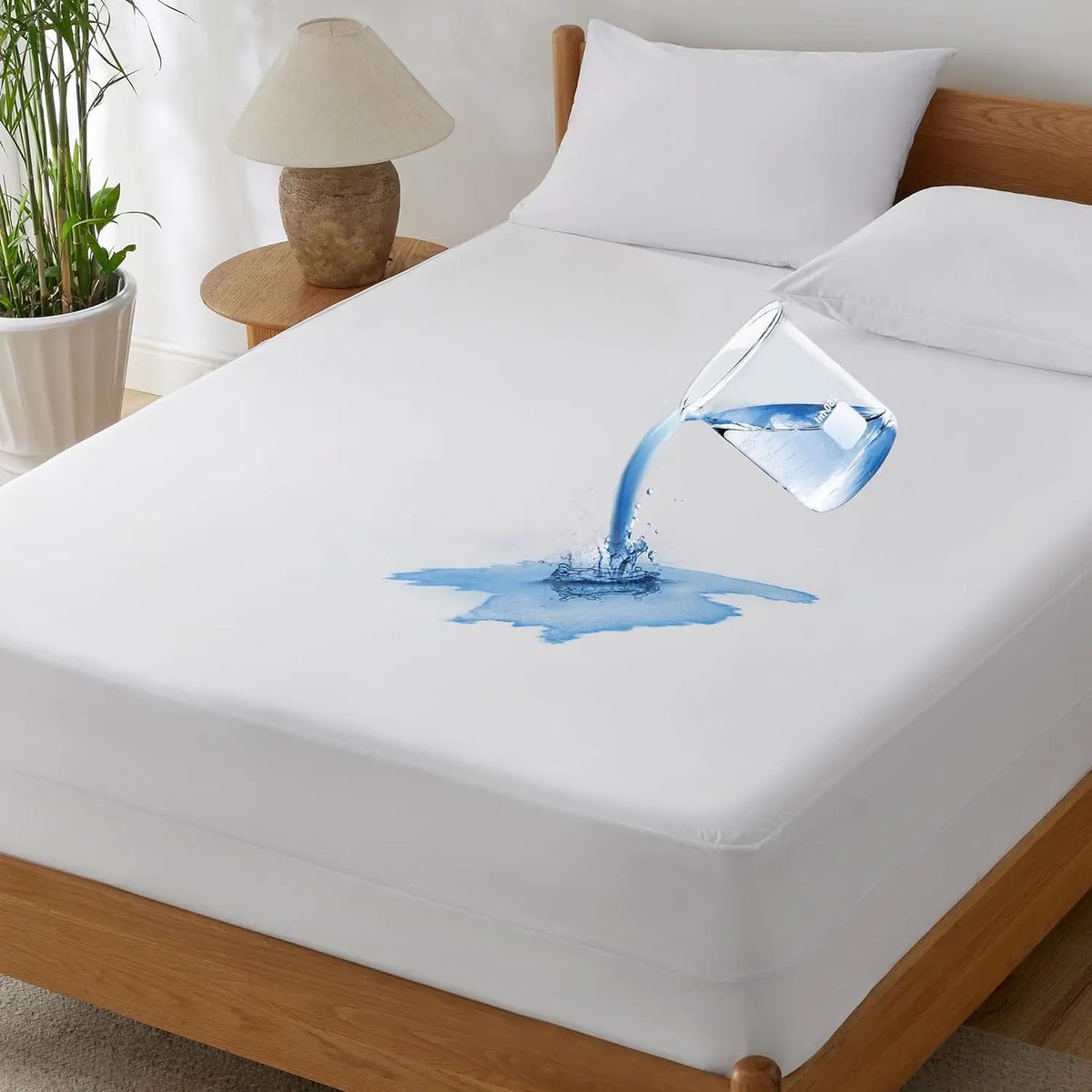 Bedsure Waterproof Mattress Protector, Zippered Mattress Encasement for Bed, Breathable & Noiseless, Six-Sided 12 inches Deep