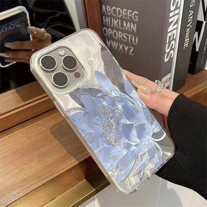 Pink Peony Lotus Print Phone Case for iPhone 18 Pro 17 16 Plus 15 14 13 12 11 13 Pro Max Air 7 8 Plus 16e X XR XS SE 2022 Cover