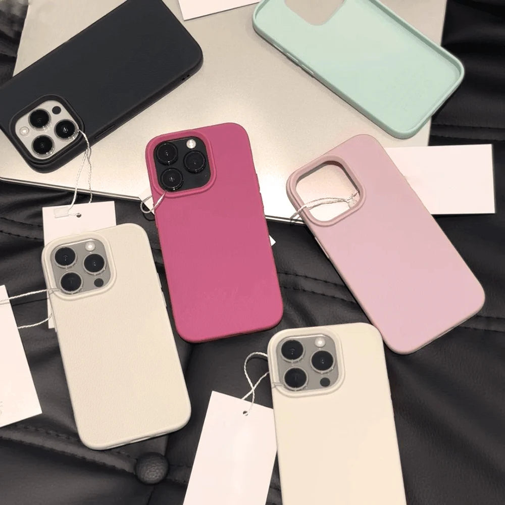 Leather TPU Phone Case For iPhone 17 Pro Max 18 16 13 11 15 14 Plus 12 Air 17Promax 16promax Shockproof Soft Funda Cover Coque