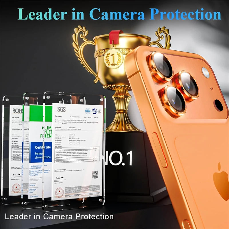 Orange Metal Glass Camera Ziai Protector For IPhone 17 Air 16 15 14 13 Pro Max Plus 17Air 16Pro 17Pro I17 IPones Ring Lens Cover