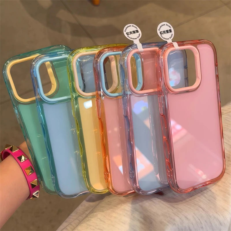 Luxury Jelly Candy Shockproof Case for iPhone 17 Air 16 15 14 Plus 13 12 11 Pro Max Soft Hit Color Bumper Armor Aesthetic Cover