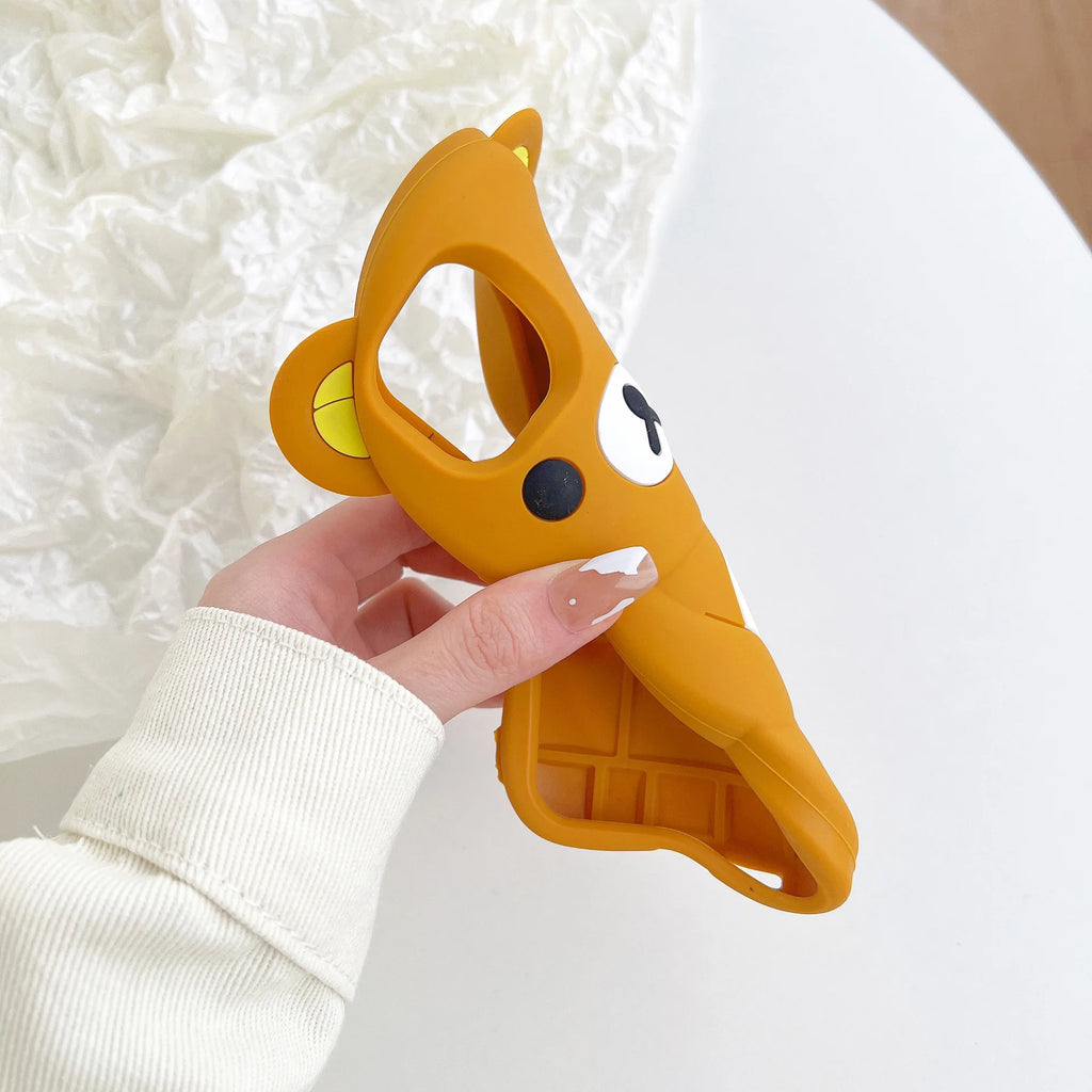 For iPhone 18 17 16 15 14 13 12 11 Pro Max Xs XR 6 7 8 Plus Cute Rilakkuma Bear Soft Silicone Cover Case