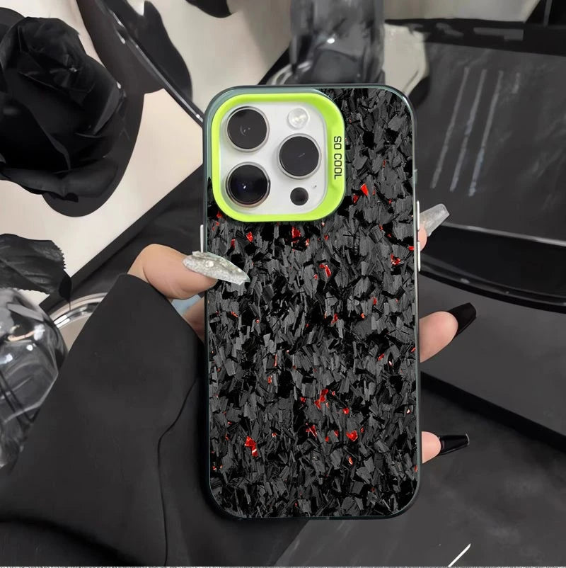 For iPhone 17 Pro Max 16 15 13 12 11 14 Phone Case Forged Carbon Fiber Design Cover For iPhone 17 Air XS Max XR X XS 7 8 Plus SE