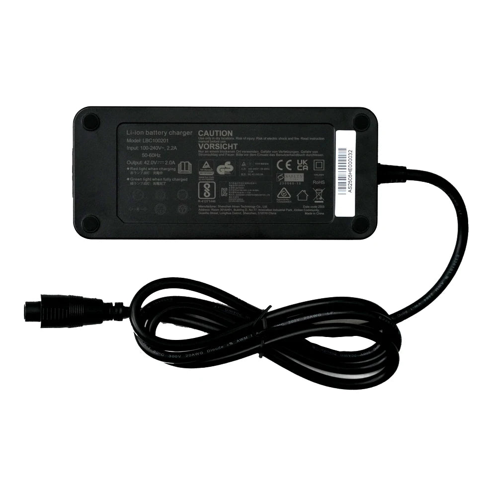Charger 42 V 85W 2A  5-pin Round For 36V Batteries from Fischer,  Phylion,  Devron,  Lifebike, Batavus, Sparta and more!