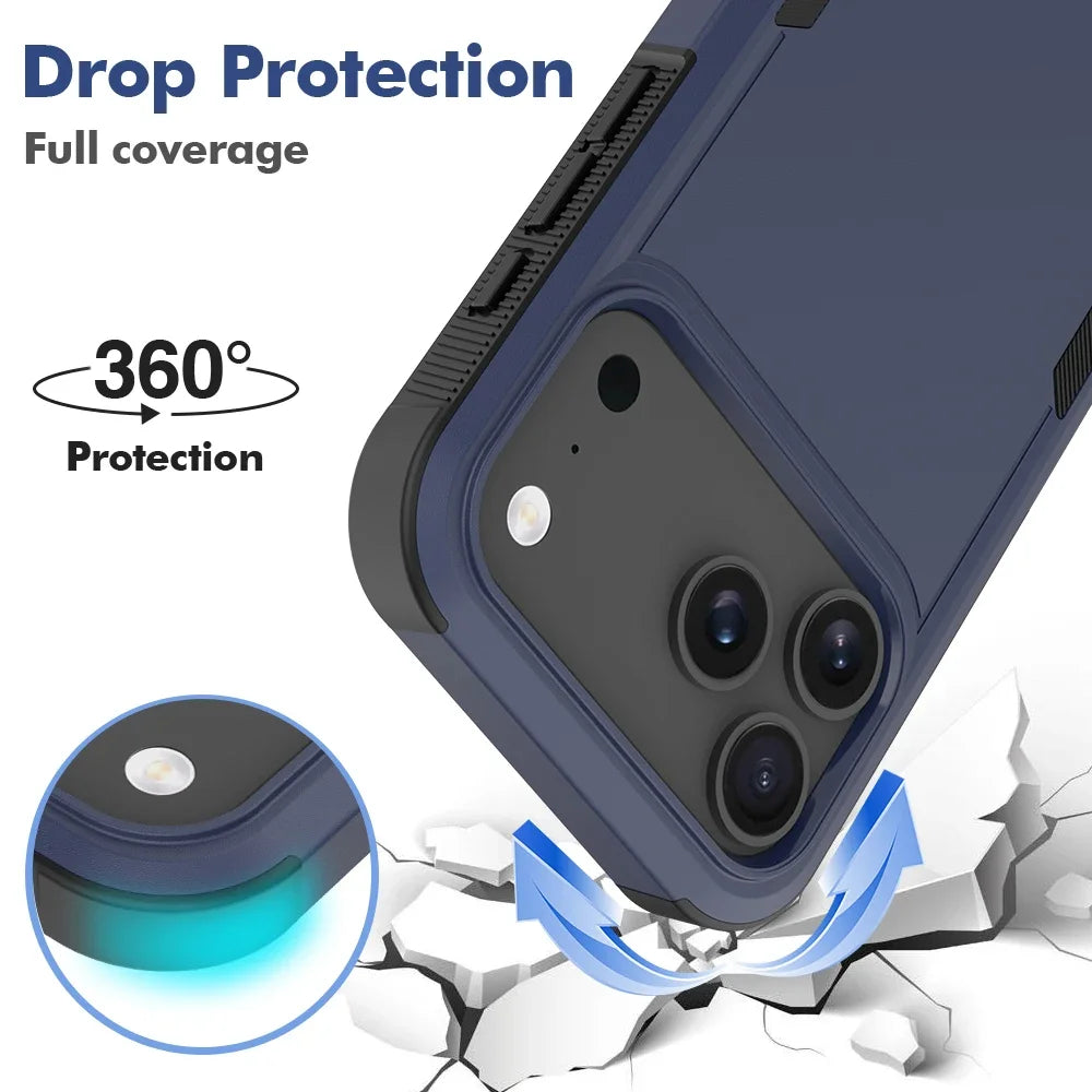 Heavy Duty Military Grade Armor Phone Case For IPhone 17E 16 15 14 Plus 13 Pro Max Otter Tough Box Hard Shockproof Protect Cover