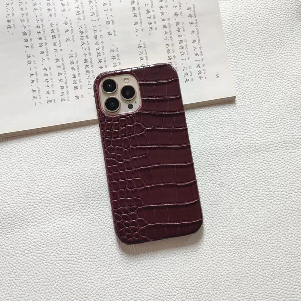 The New Model Is Suitable for iPhone 16plus Crocodile Pattern Phone Case 15promax 14pro 13 12 Anti Drop Hard PC Protection Cover