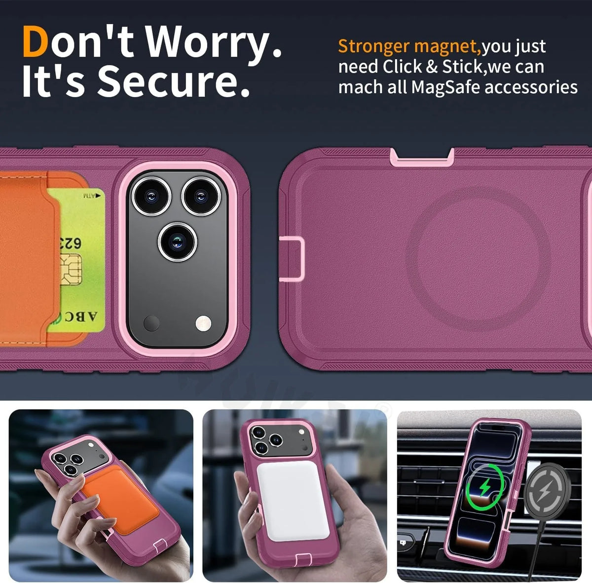 Case For iPhone 17 Pro Max iphone 16 Pro Max 16 15 Pro Max Heavy Duty Shock Absorption Full Body Protective Silicone Rubber Case