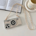 classic Emily In Paris Retro Camera For iPhone 14 16 plus 15 13 12 16 11 Pro Max aslant Lanyard Camera Phone Leather cover case