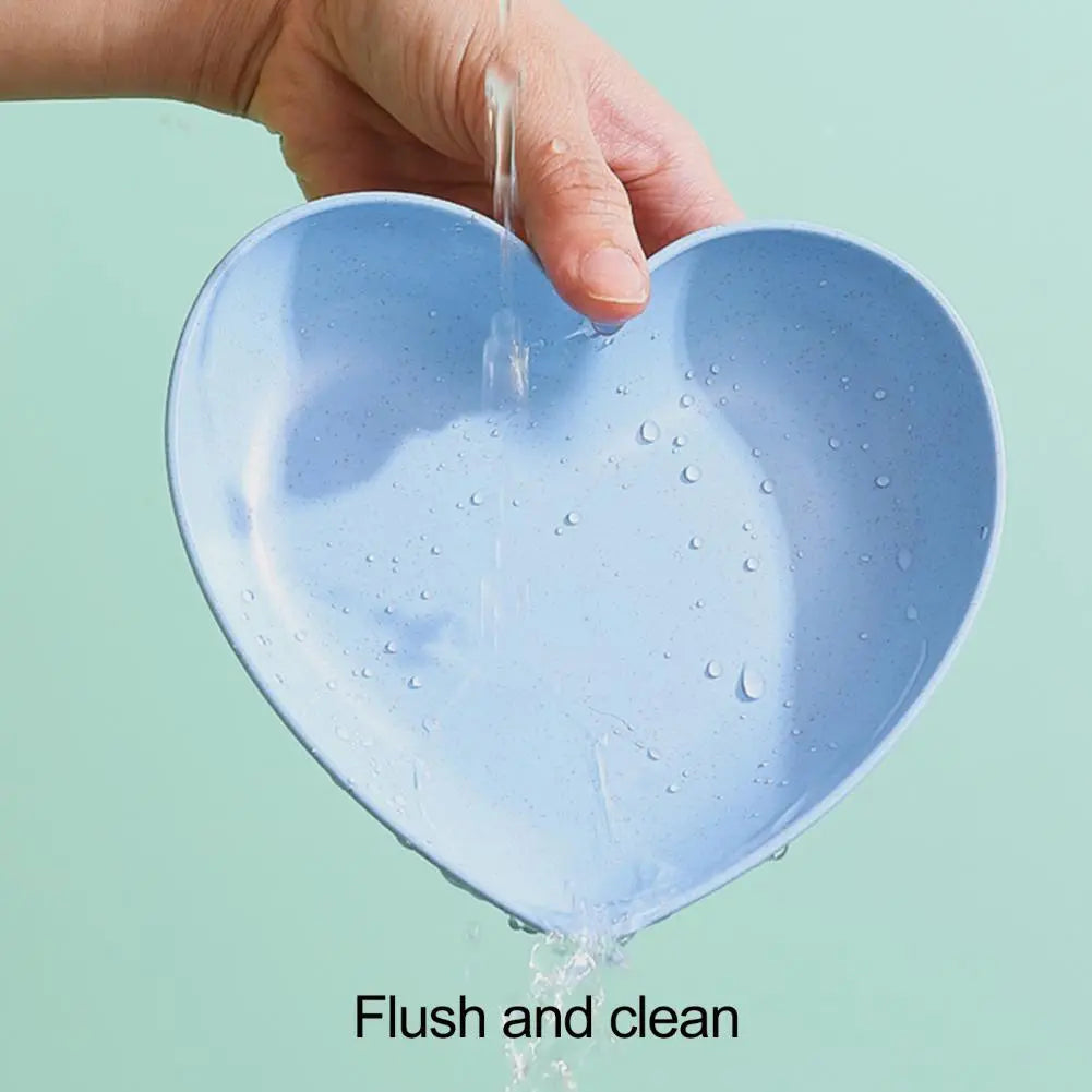 Heart Shaped Snack Plates Set