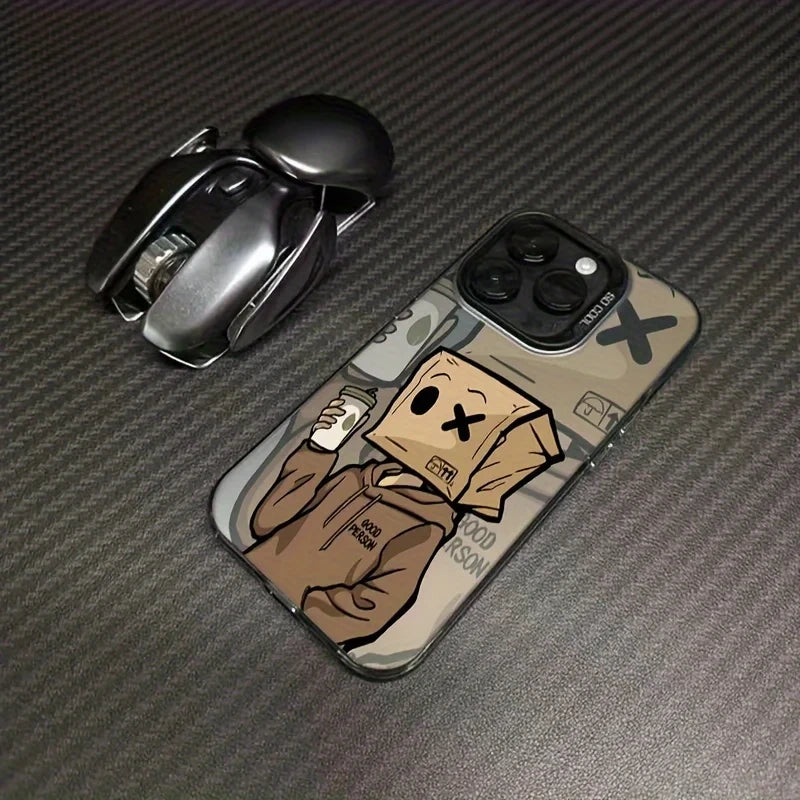 Premium carton Man case graphic phone case for iPhone 16 15 14 13 12 11 x XR Xs SE2 SE 8 7 plus pro Max pc Back Cove