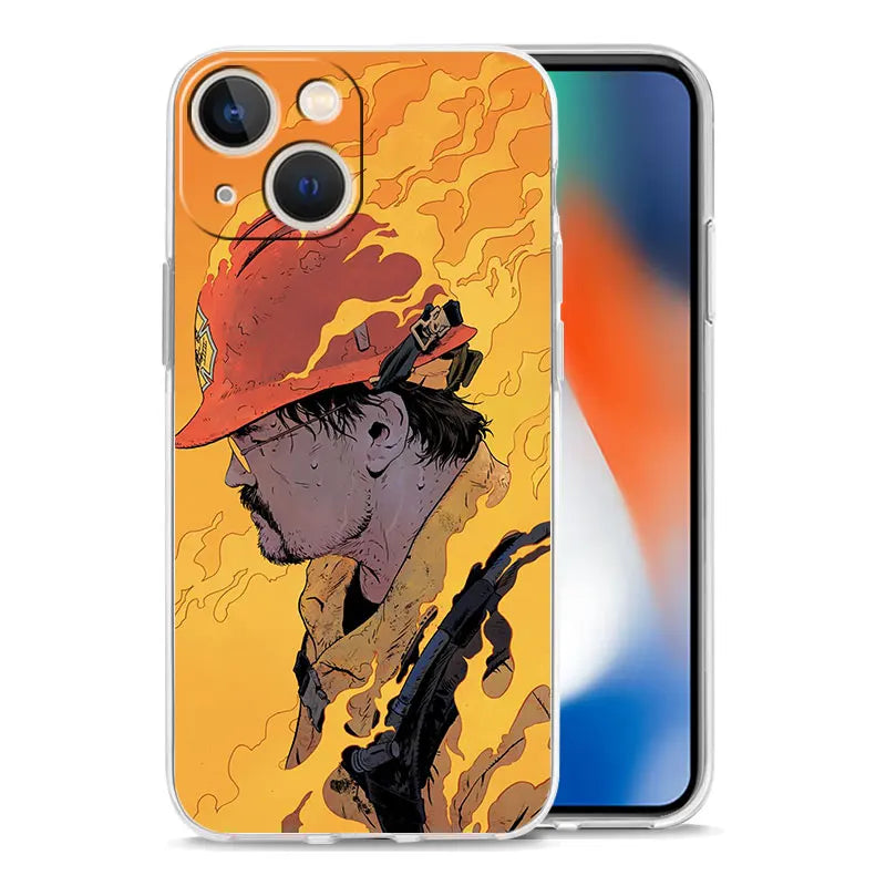 Fireman Firefighter Phone Case For iPhone 11 Cases iPhone 15 12 13 14 16 Pro Max X XR XS 14 15 Plus 16Pro iPhone16 Clear Cover