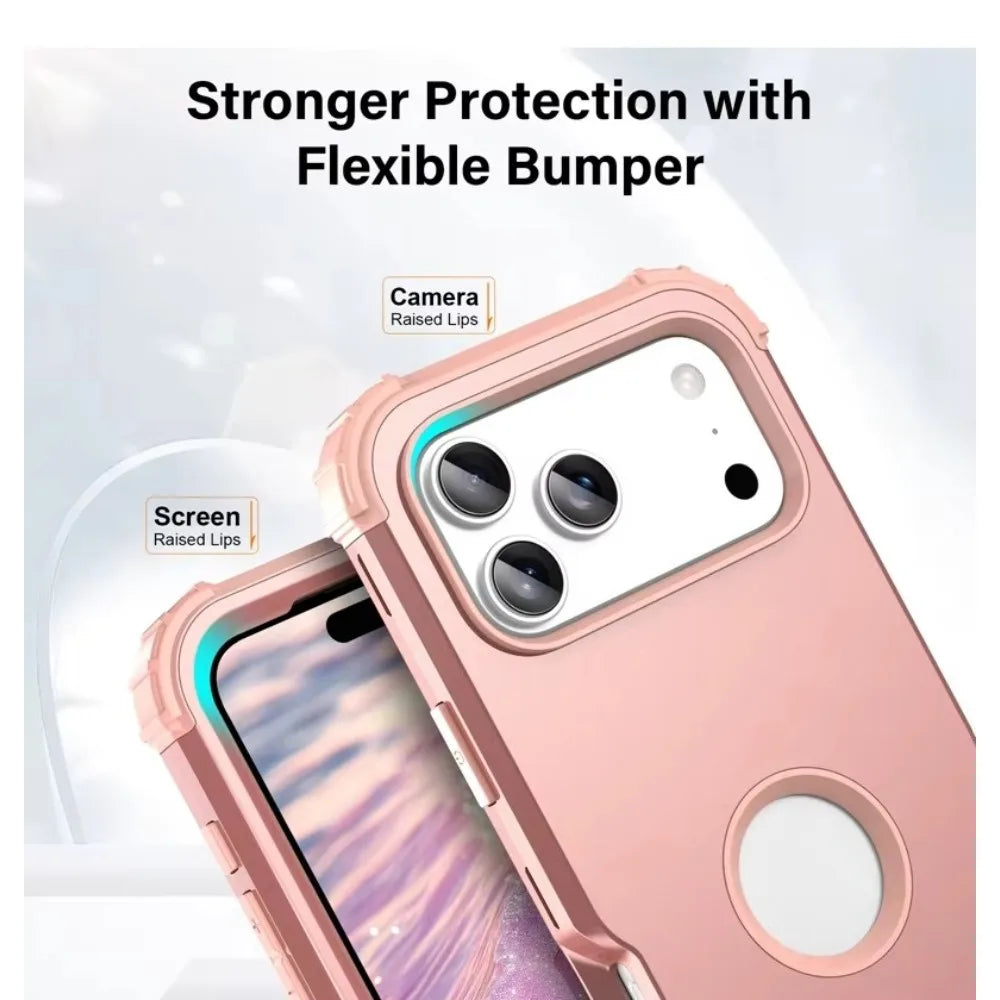 Heavy Duty Hybrid Armor Defender Phone Case For iPhone 17 16 15 14 13 Pro Max Plus Air 16E 360 Full Shockproof Protective Cover
