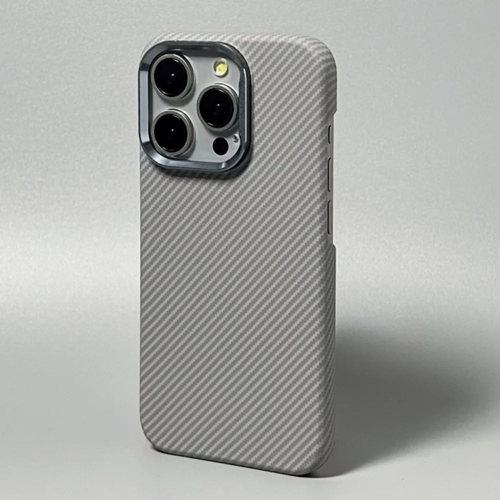Magnetic Kevlar Texture High Quality Fiber For Magsafe Case For iPhone 17 16 15 14 18 Pro Max Metal Lens Frame Shockproof Cover