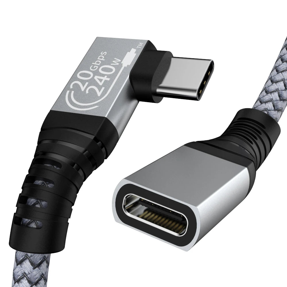 USB C Extension Cable Audio/Video 4K@60HZ Type-C Male To Female USB 3.2 Extender Cable For Macbook Pro Air 20Gbps USB Data Cable
