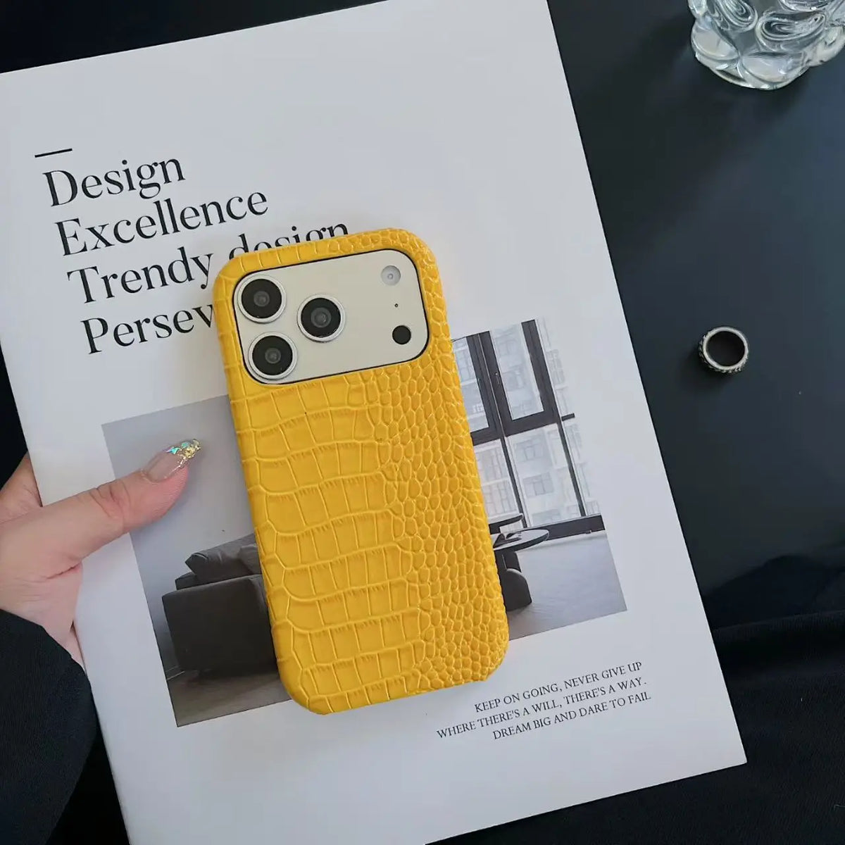 Luxury Crocodile Leather PU Texture Half Pack Design Phone Case for iPhone 18 17 16 15 14 13 Pro Max 7 8 Plus XS XR hard Cover
