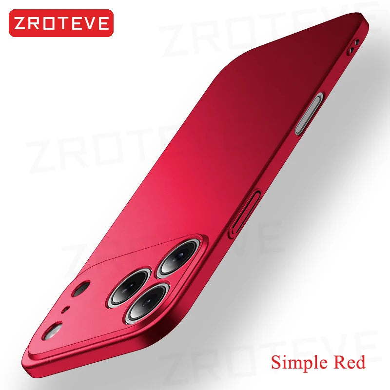 For iPhone 18 17 16 Pro Max 17e 16e 15 14 Plus 13 Mini Case ZROTEVE Ultra Slim Matte Hard PC Cover For IPhone17 Air Phone Case