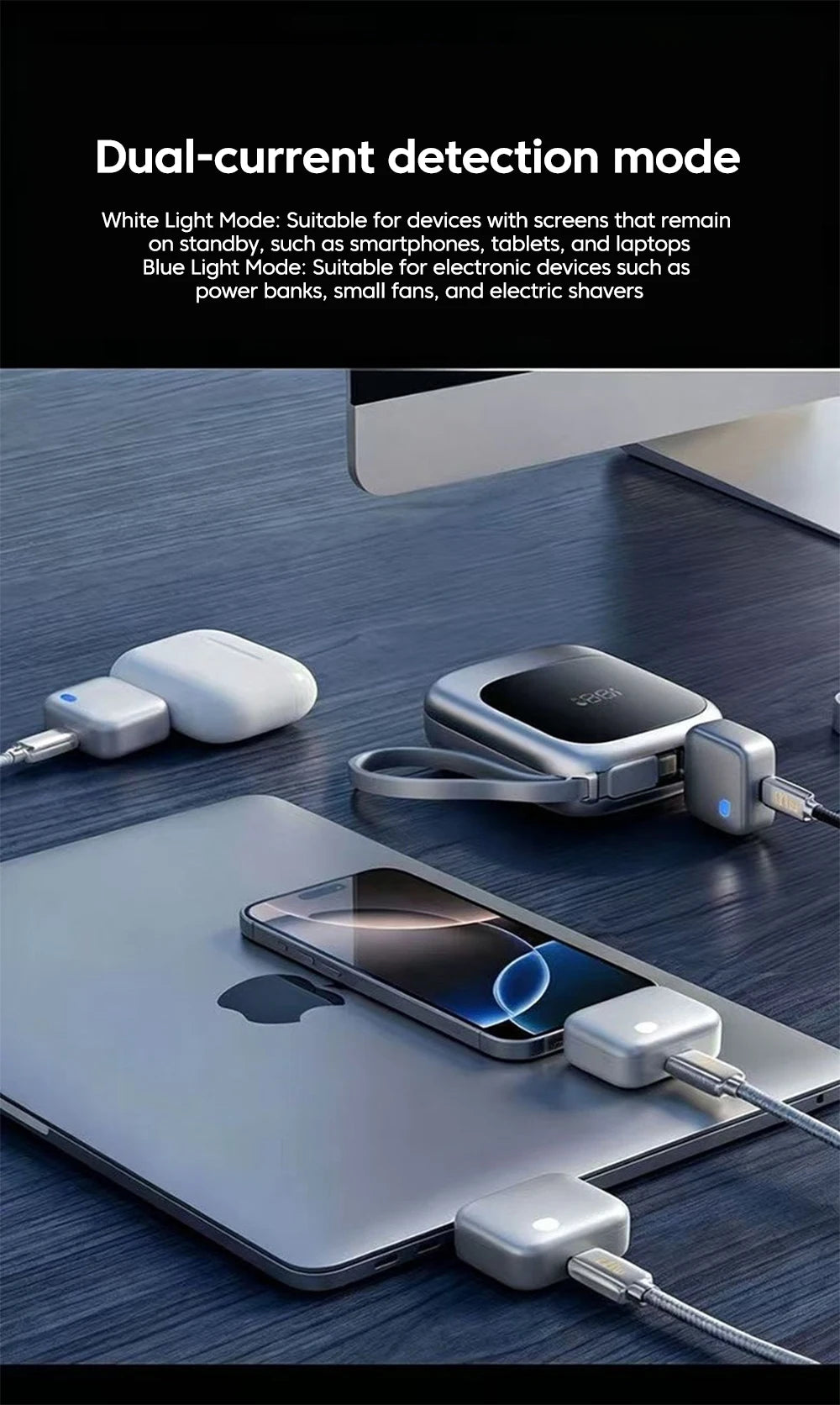 Type C Charging 140W Smart Full Charge Self-Cut Adapter Auto Disconnect for Night Charging Overcharge Prevention Separator