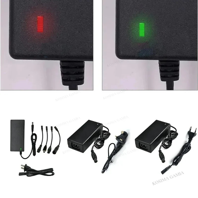 Electric Scooter Charger, 42V 2A Hoverboard Charger, Scooter Battery Chargers with 5 Connectors, Electric Scooter Charger