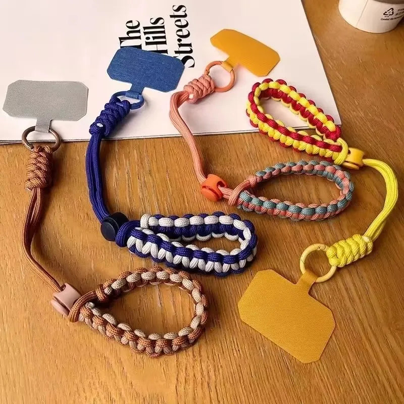Handwoven Adjustable Mobile Phone Universal Lanyard Wrist Strap Outdoor Sports Convenient Safety Anti-Drop Rope